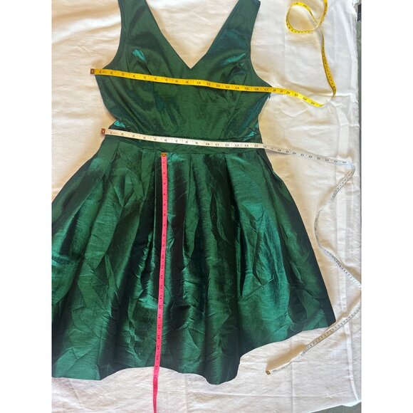 WICKED Hunter Green Shimmer Dress Size 12 Bow Detail Witchy Ballet Core Whimsy - Picture 13 of 15